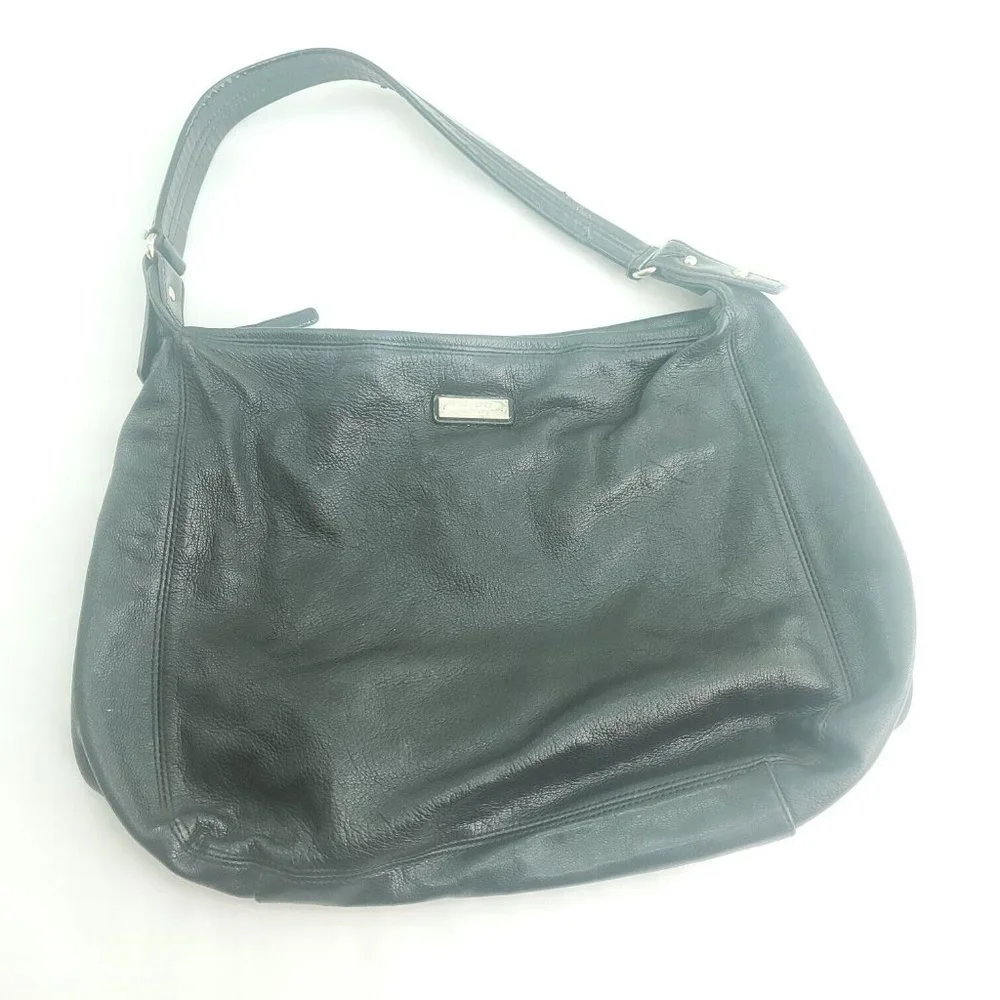 Kate Spade Womens Black Leather Adjustable Single Strap Lined Shoulder Bag